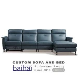 Hotel Fashion PU Leather Sleeper Bed Corner Recliner Sofa