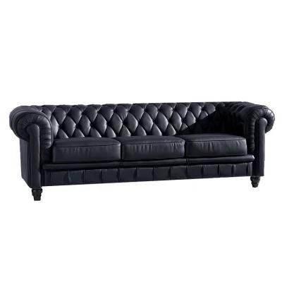 Modern Sofa Set Chesterfield Furniture Leather Tufted Ten Leather Reception Living Room and Leisure Sofa Chair Office Furniture Office Sofa