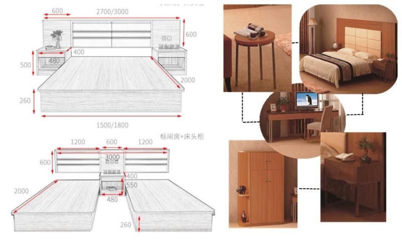 Wholesale Market Modern Wooden Hotel Bedroom Set Furniture Mattress King Double Sofa Single Beds