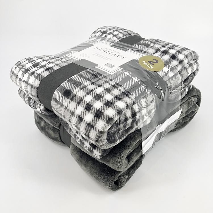 Custom Printed Flannel Fleece Bedding Sofa Blanket Gift Set