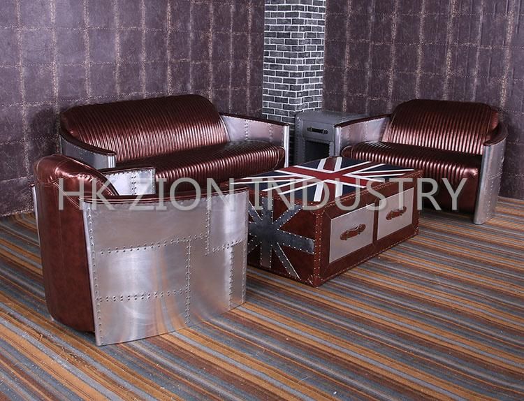 Modern Furniture Sofa Set Furniture Living Room Leisure Sofa Garden Sofas Children Sofa Reception Sofa Brown Silver Leather Sofa