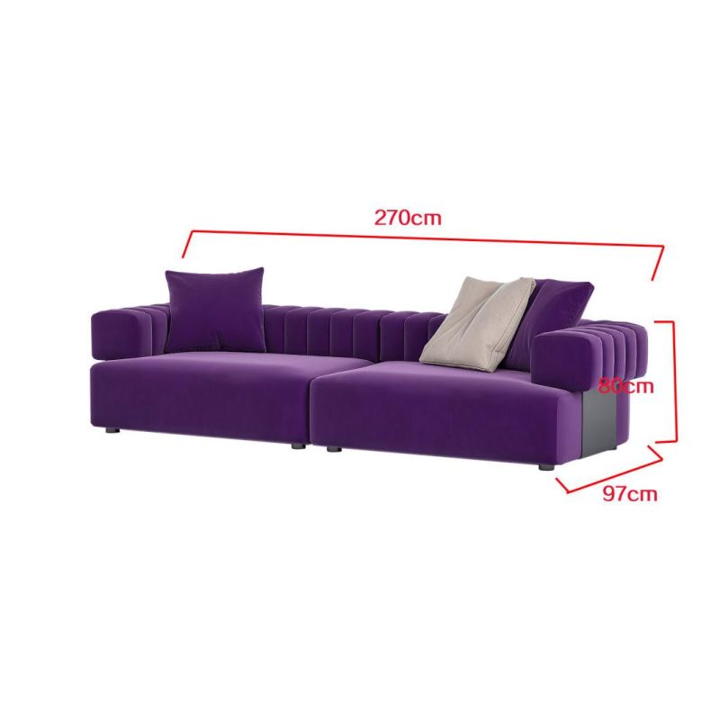 Classic Designer Home Funriture Set Leisure Sectional Velvet Fabric 4 Seater Sofa Comfotable Couch with Armchair