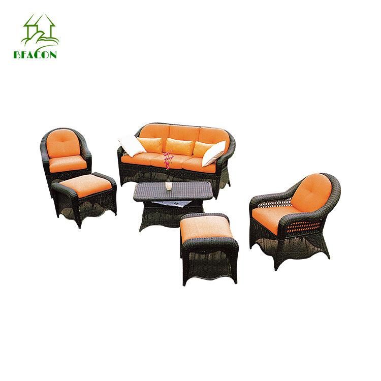 Modern Unique Hotel Outdoor Patio Garden Wicker Rattan Sofa Set