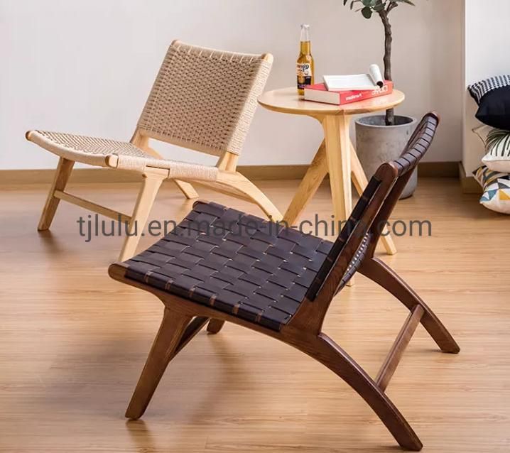 Garden Balcony Furniture Outdoor Leisure Rattan Chair Lounge Sofa Wooden Sofa Armchair Solid Wood Leisure Sofa Chair Living Room