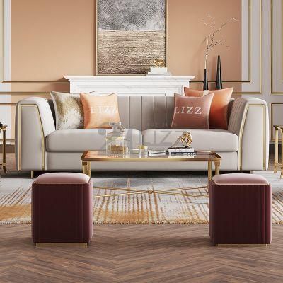 Nordic Style European Design Fabric Home Living Room Furniture Velvet Sectional 1+2+3 Sofa Sets