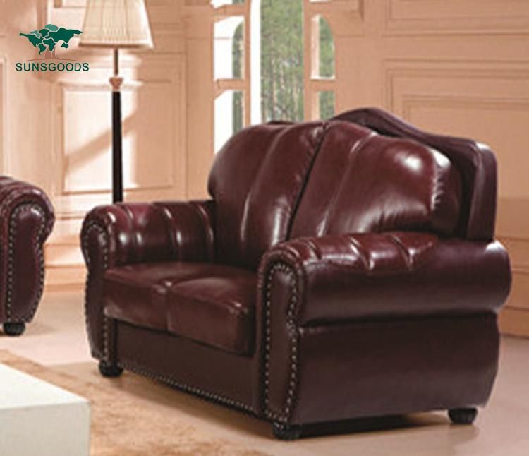 Latest High-Class Top Grain Leather Furniture Sectional Living Room Sofa Set