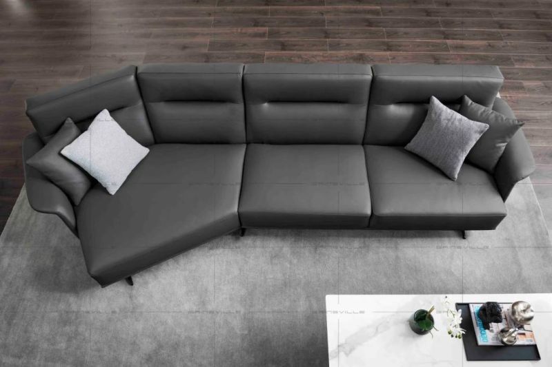 Gainsville Sectional Sofa Set Modern Living Room L Shape Leather Sofa Furniture in Foshan Factory