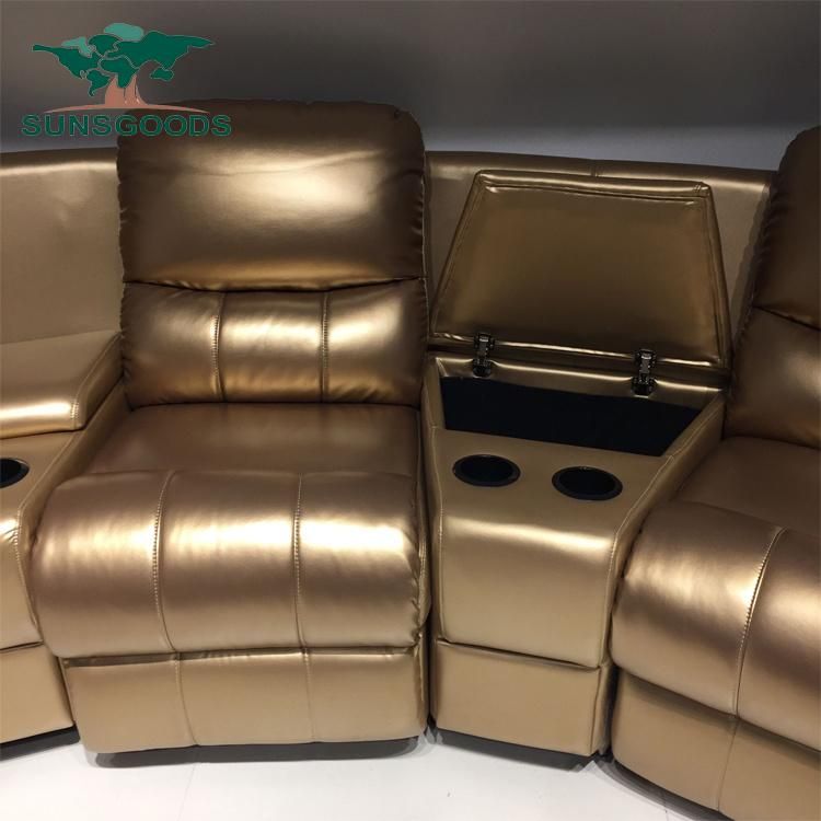 Top Grain Leather Reclining Cinema Home Theater Chair for Living Room
