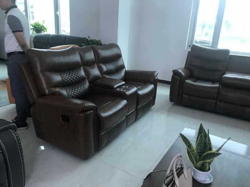 Reclining Sofa with Air Leather Nail for Living Room Furniture