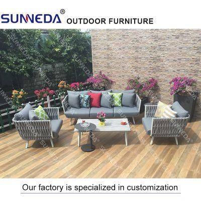 Outdoor Living Modern Aluminum Fabric Sofa Furniture with Pillow