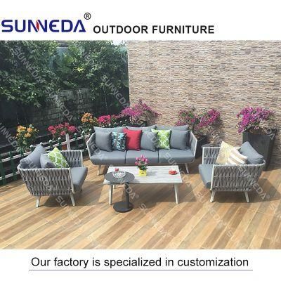 Outdoor Living Modern Aluminum Fabric Sofa Furniture with Pillow