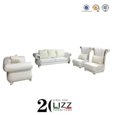 Chinese Home Furniture Modern Living Room Sofa with Metal Decoration
