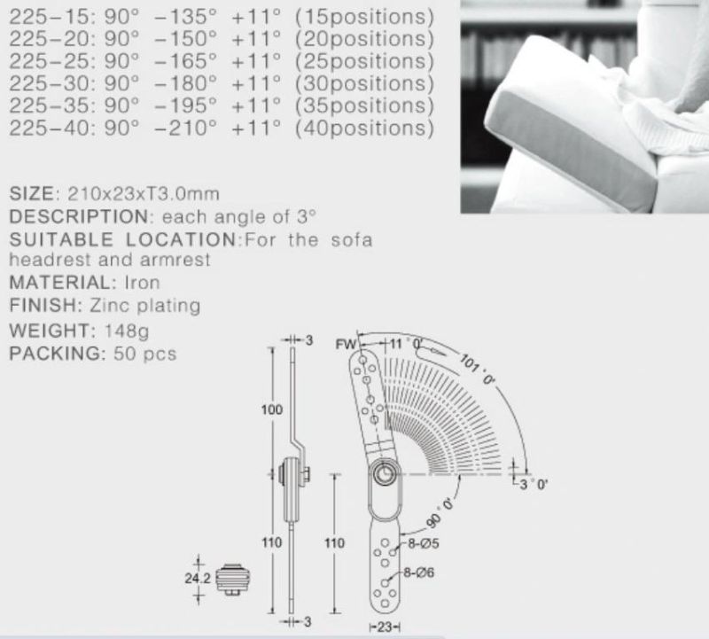 Furniture accessories sofa smart hinge functional ratchet