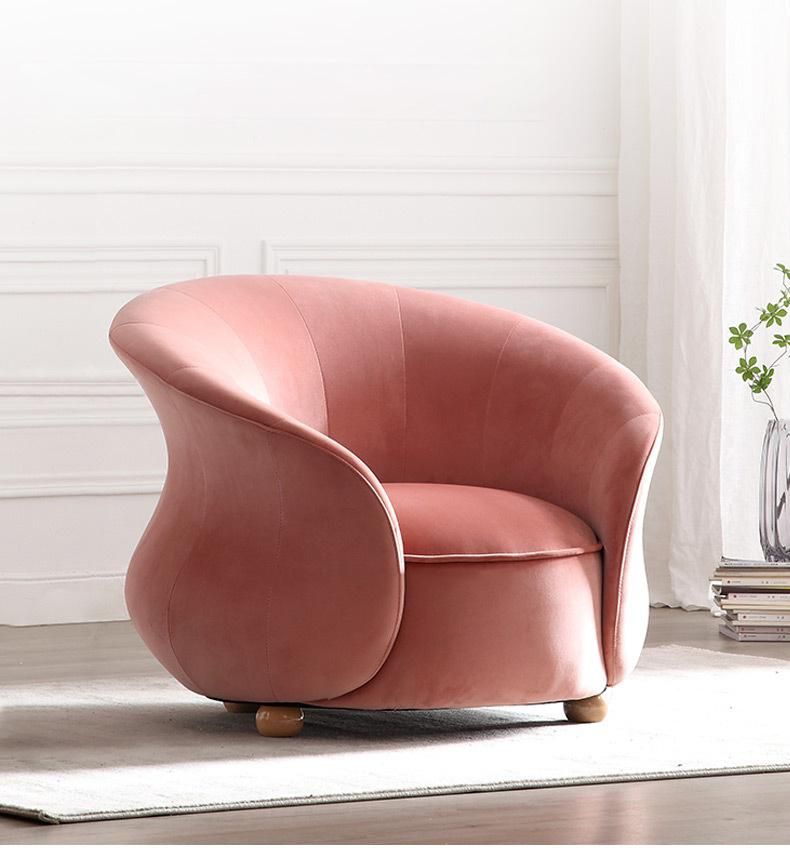 Nordic Light Luxury Petal Sofa Chair, Living Room Leisure Cloth Chair