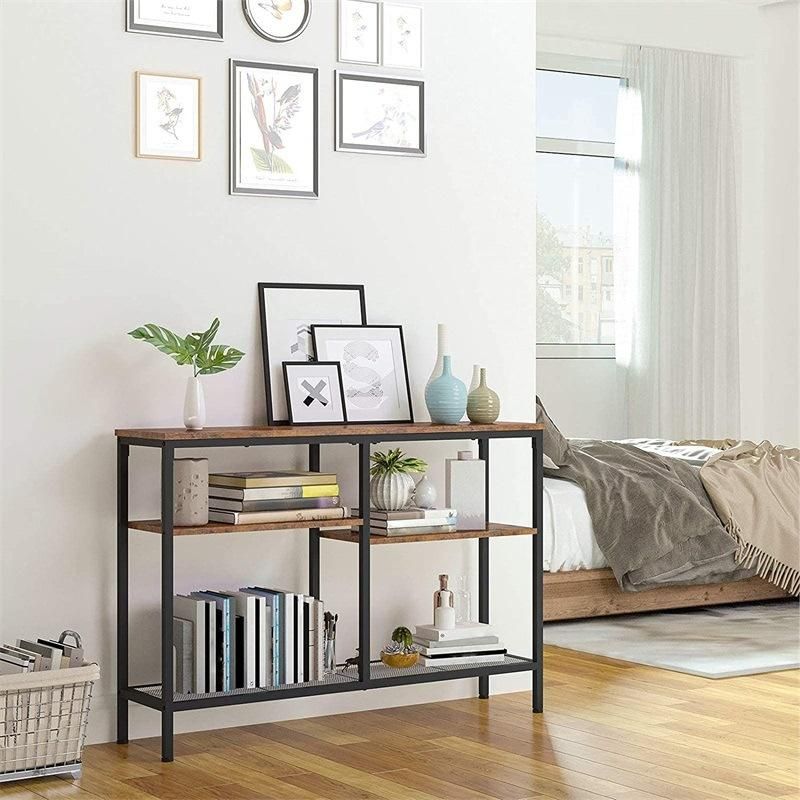 Console Table Sofa Table with Shelves 4-Tier Industrial Hallway Entrance Table for Living Room
