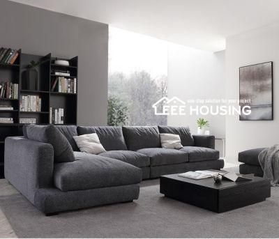 China Factory Supply Living Room Furniture Couch Italy Modern Sofa Reclining Sectional Fabric L Shaped Corner Sofa