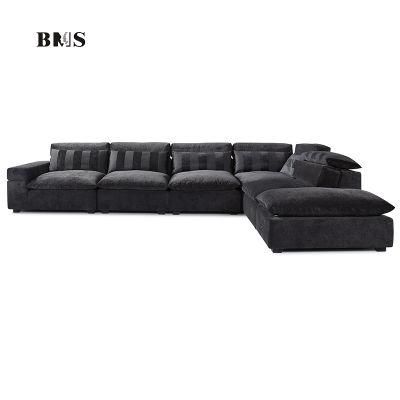 Home Furniture Sectional Modern Design Dark Color Corner Sofas with Chaise