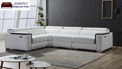 2019 Electric Living Room Sofa Top Grain Leather Sofa Modern Sofa Leisure Sofa Living Room Furniture Electric Recliner Sofa