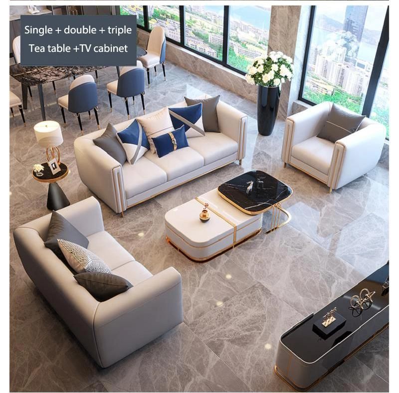 Customized Wooden Frame Combination Sofa Furniture First Layer Cowhide