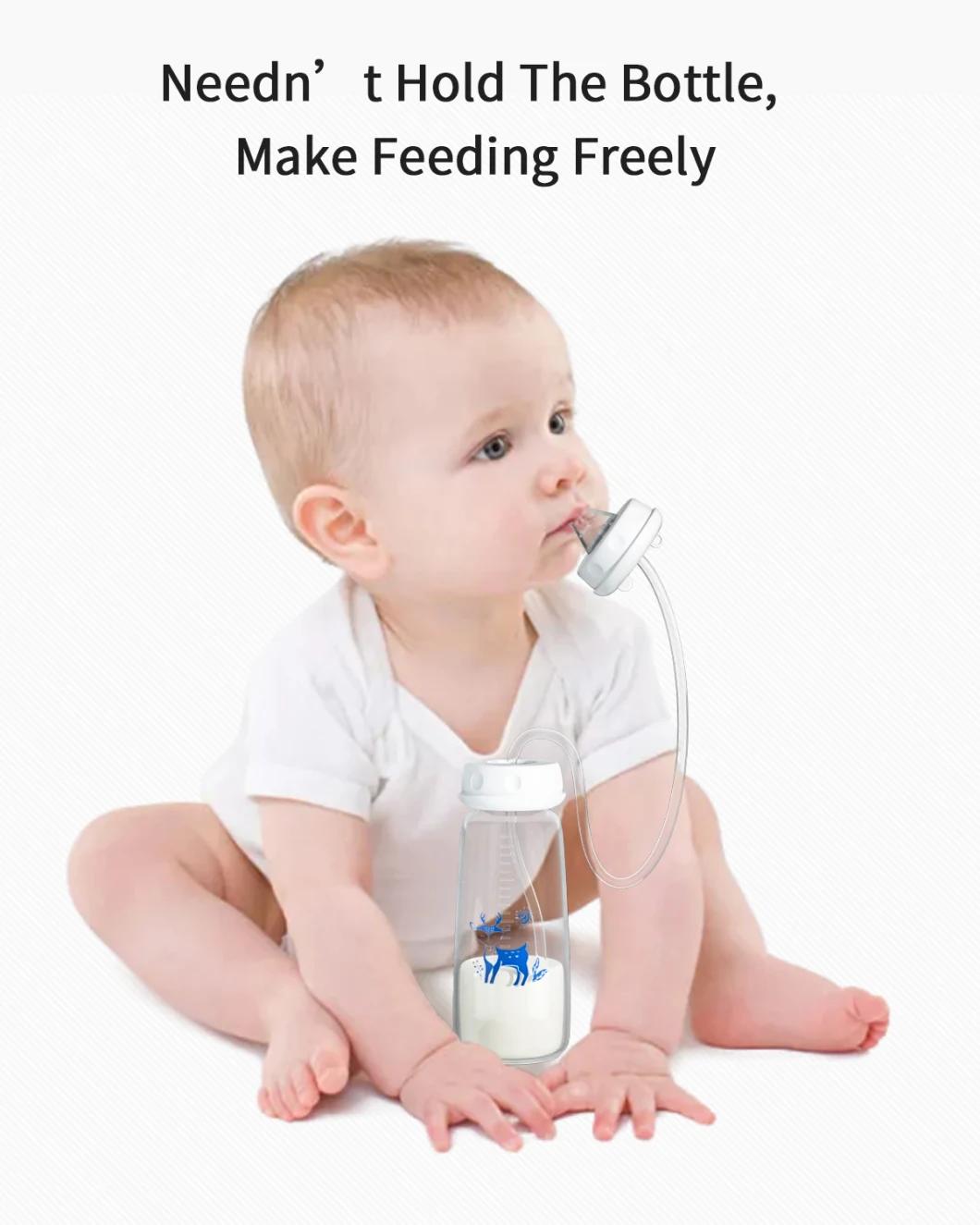 240ml Hand Free Baby High Temperature Resistance Feeding Bottle