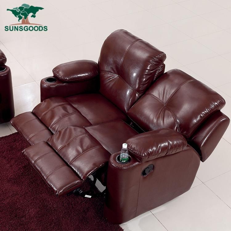 MOQ 1 Set Powered Double Recliner Chesterfield Sofa Set for Home