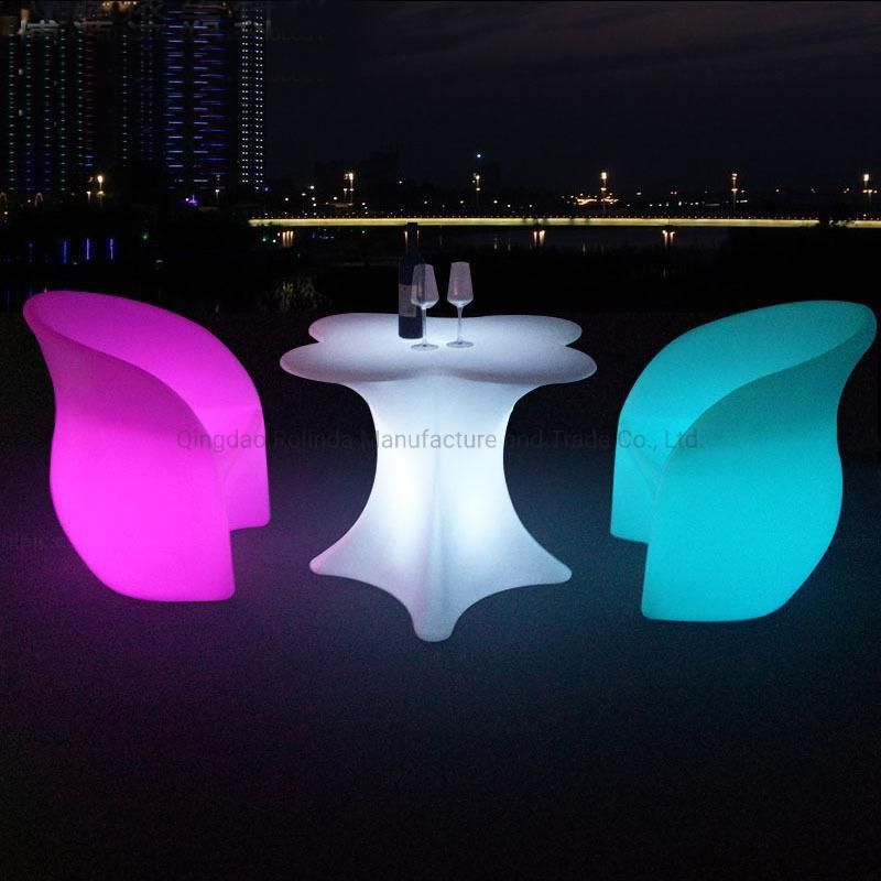 PE Plastic Cordless LED Sofa Chair LED Light up Chair for TV Furniture /Home /Nightclub Bar/Party