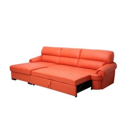 Orange Modern Sofa Design Elegance Leather Sofa Living Room Sofa Bed