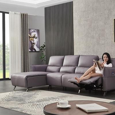Reclining Living Room Function Sofa European Design L Shape Leisure Elecrtic USB Sofa