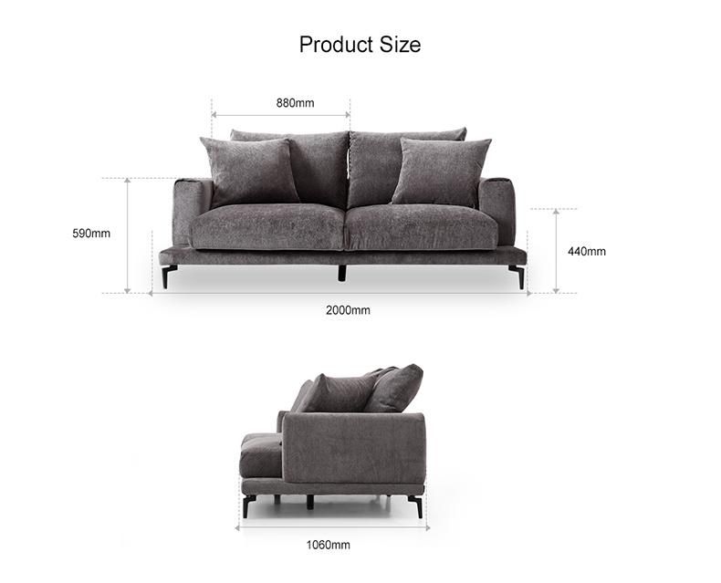 with Armrest Medium Back Modern Couch Furniture Sofa Hot Sale