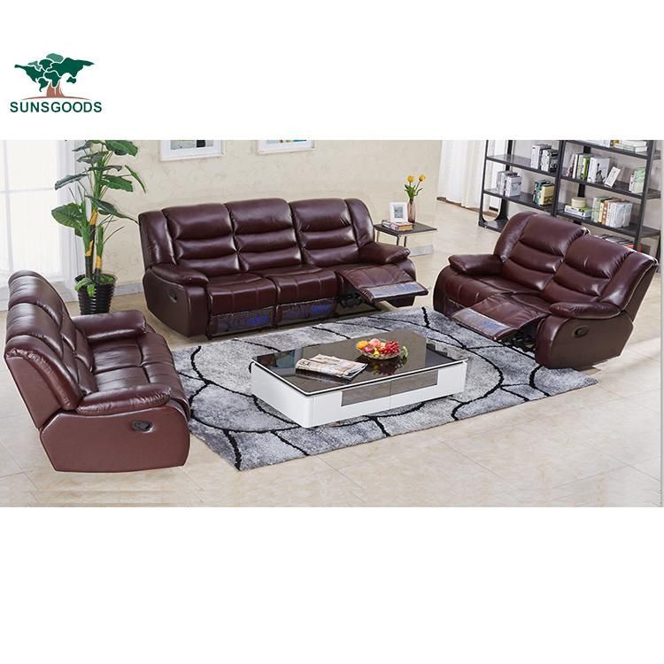 Chinese Furniture Home Leisure Recliner Sofa Living Room Furniture Reclining Leather Sofa Set