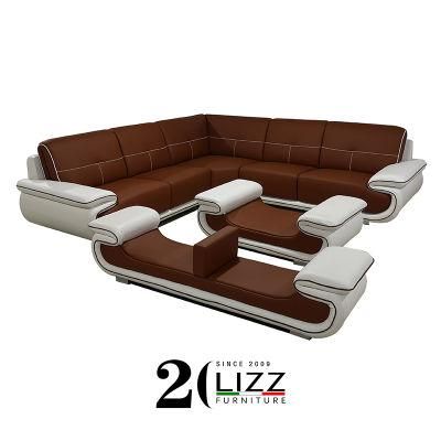 China Manufacturer Latest Home/Villa Furniture Lounge Modern Leather Couch