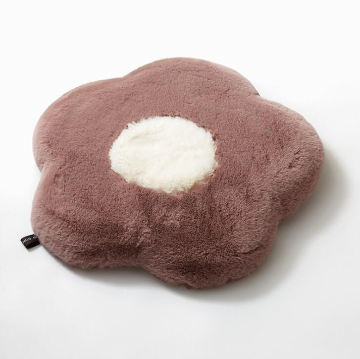 Flower Design Slow Rebound Imitation Rabbit Hair Cushion Autumn and Winter Warm Memory Foam Cushion Plush Hip Cushion