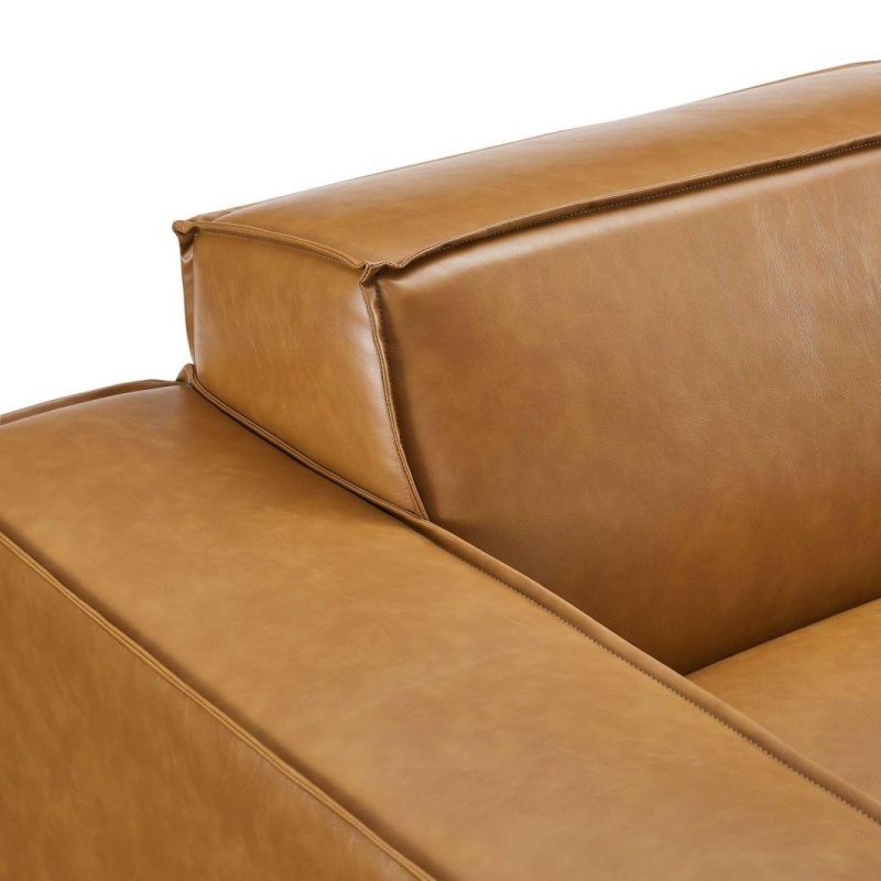 Full Genuine Top Grain Leather Baxter Square Sofa 3 Seats