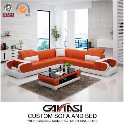 European Furniture Style Office Use Genuine Leather Sofa Set with Coffee Table