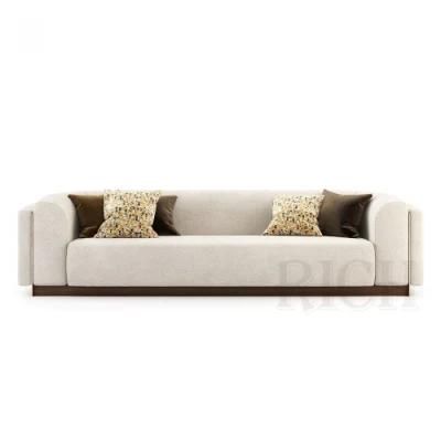 Teddy White Boucle Fabric Divan Sofa Beige Linen 3 Seater Sofa