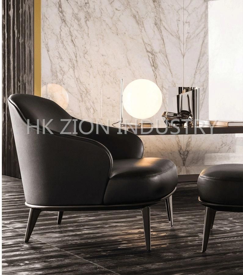 Nordic Style Modern Leather Single Sofa Chair Wooden Sofa Manufacturers Furnitures House Sofa Set Luxury Lounge Sofa Reception Chair Negotiate Chair Sofa