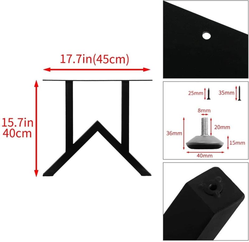 Teel Painting Metal Table Legs 2 Pairs One Package