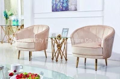 Modern Home Furniture Golden Leg Leisure Single Sofa for Living Room