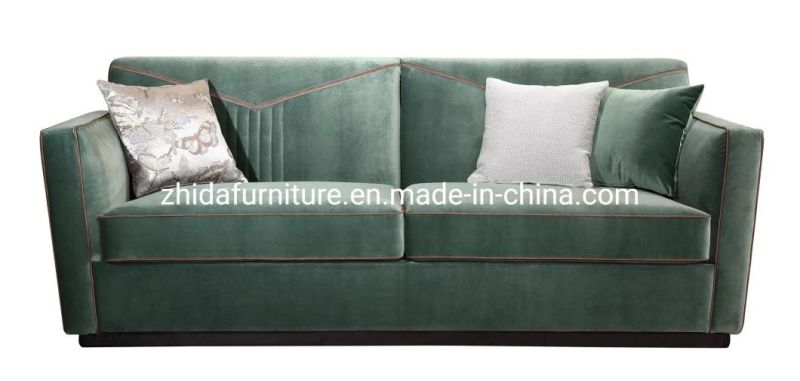 African Style Living Room Furniture Luxury Green Fabric Sofa for Villa