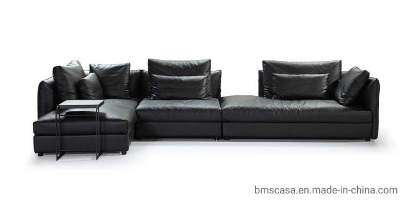 Italian Style Living Room High-End Leather Sectional Sofa