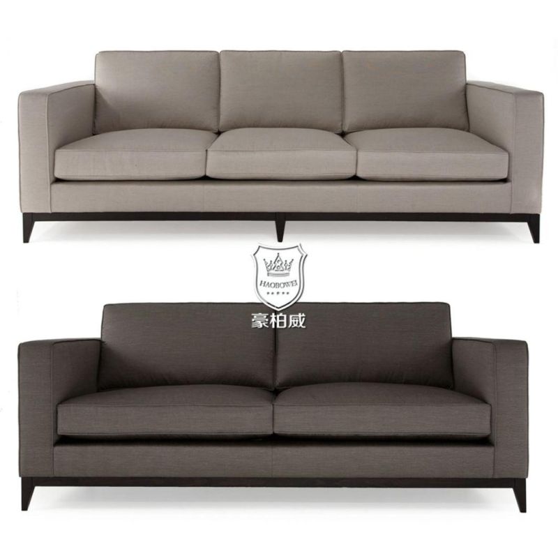 Simple Style Soft Black Leather Sofa for Hotel