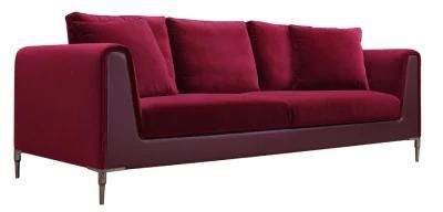 Italian Modern High Quality Solid Wood Stainless Steel High-End Fabric Cover Living Room Sofa Ls09