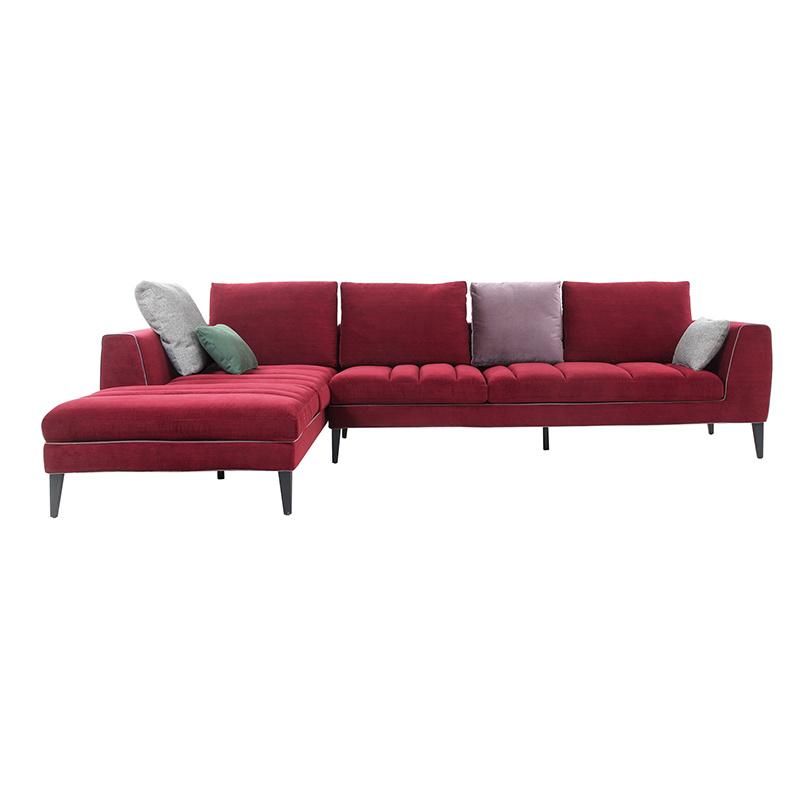 High-End Feather Down Cushions Comfort Contemporary Sofa Factory Directly Sale L Shape Modern Sectional Sofas for Villa and High-End Resorts