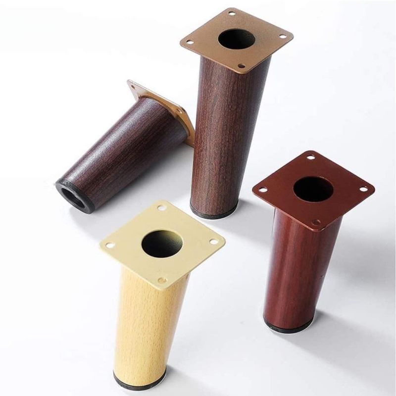 Wood Grain Steel Furniture Feet Metal Sofa Legs Oblique Table Legs for Sofa Bed Cabinet