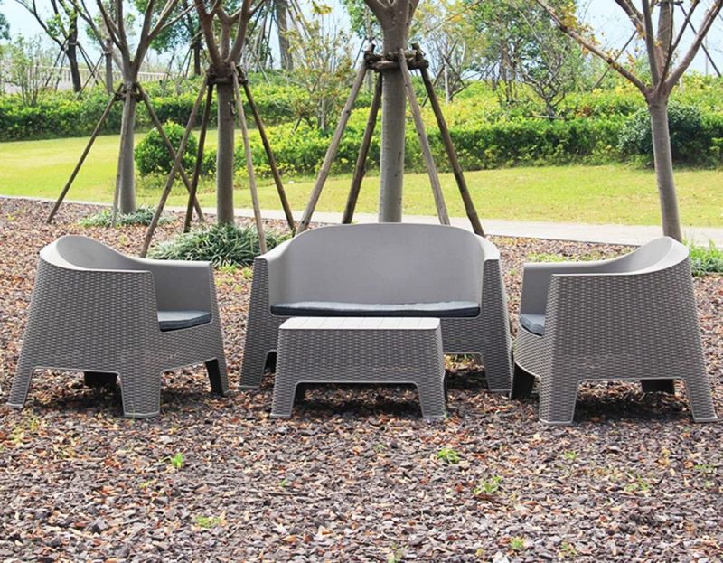 Patio Use Rattan Stacking Outdoor Furniture Garden Sofa Set (E1712311B)