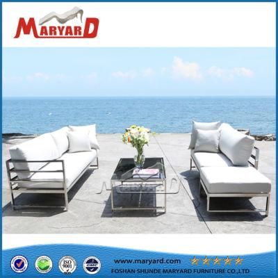 Outdoor Furniture Aluminum Frame Selected Lounge Sofa Set with Footrest