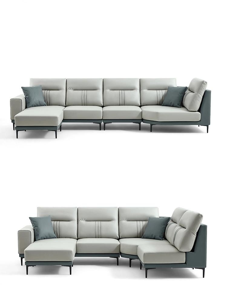 Hot Down with Armrest Corner Sectional L Shape Furniture Genuine Leather Sofa Tbs061