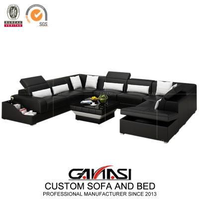 Italian Classic U Shape Leather Sofa for Home