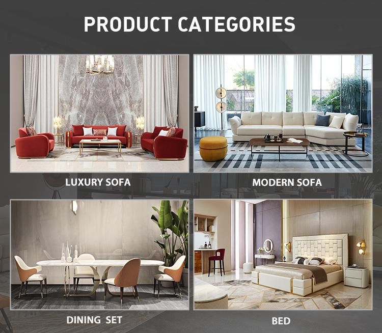 Customized Luxury Modern Wooden Hotel Furniture Apartment Bedroom Set King Size Fabric Bed with Leisure Sofa Set