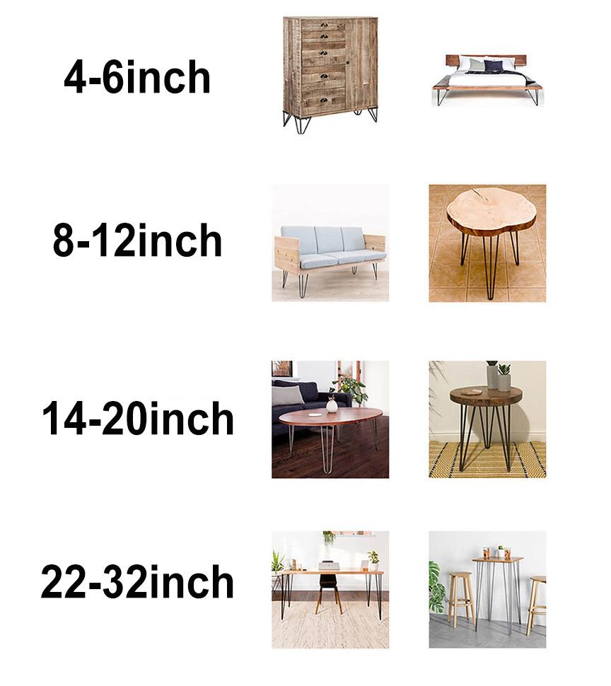 Modern 2 3 Rod Steel Metal Furniture Legs Custom Dining Table Base Hairpin Sofa Stand Legs